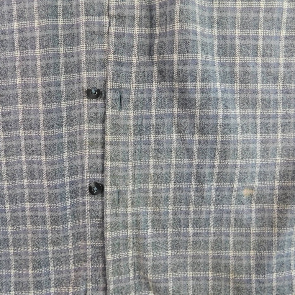 Royal Robbins Plaid‎ Flannel Button Up Shirt Men XL Gray Blue Outdoor - Picture 4 of 10